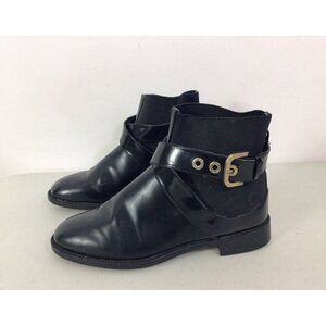 Zara Patent Leather Ankle Boots Womens 37